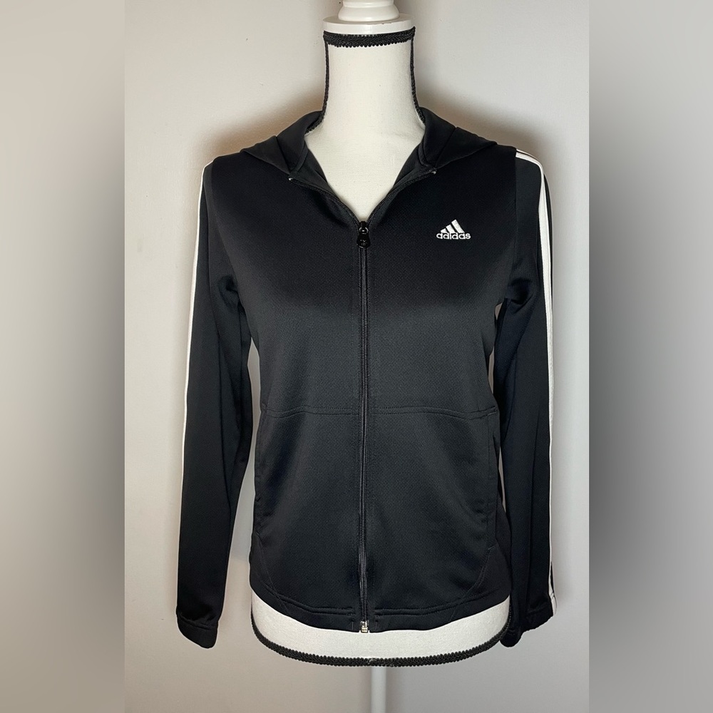 Adidas Women's Black Zip-Up Hoodie active jacket M